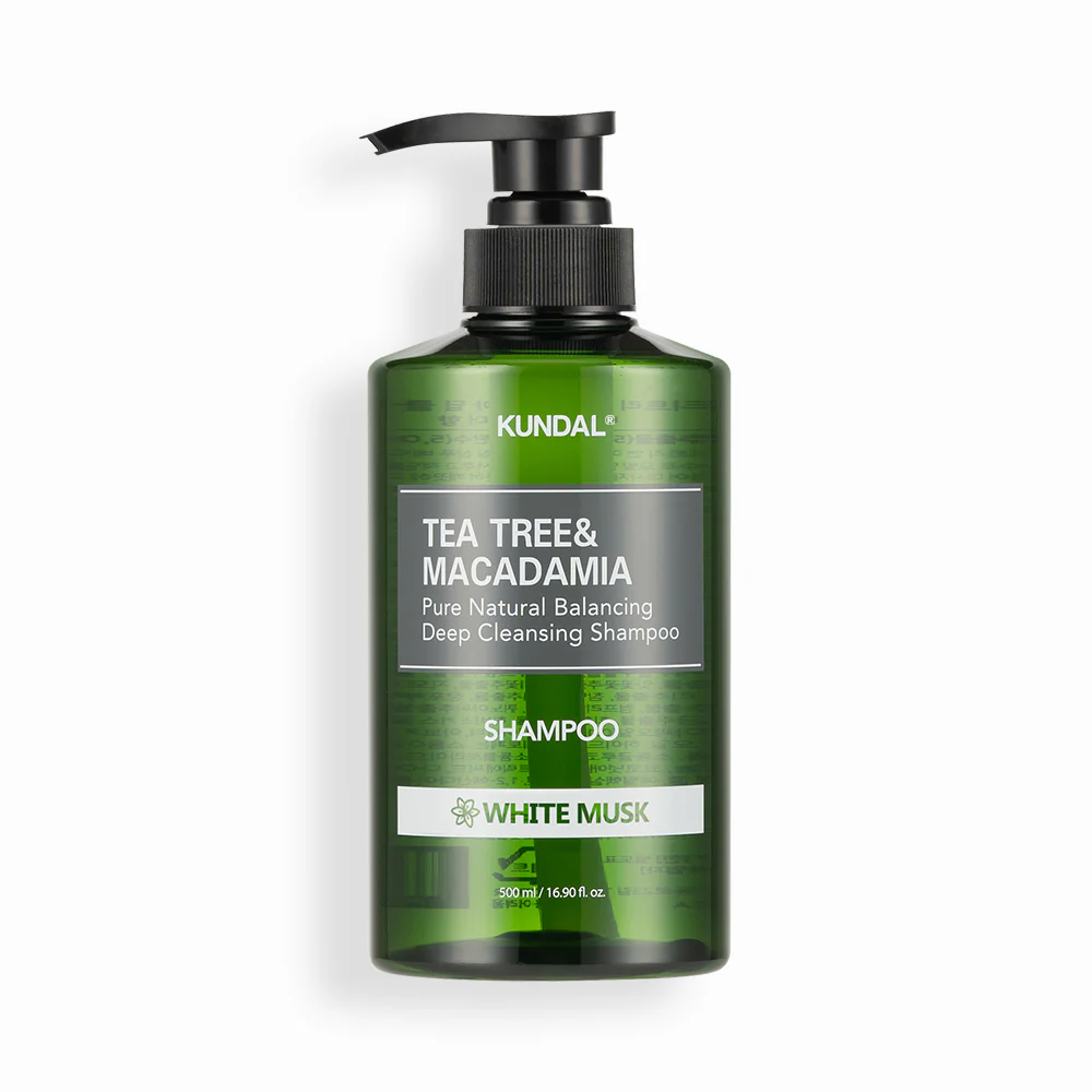 KUNDAL Tea Tree & Macadamia Deep Cleansing Shampoo, White Musk